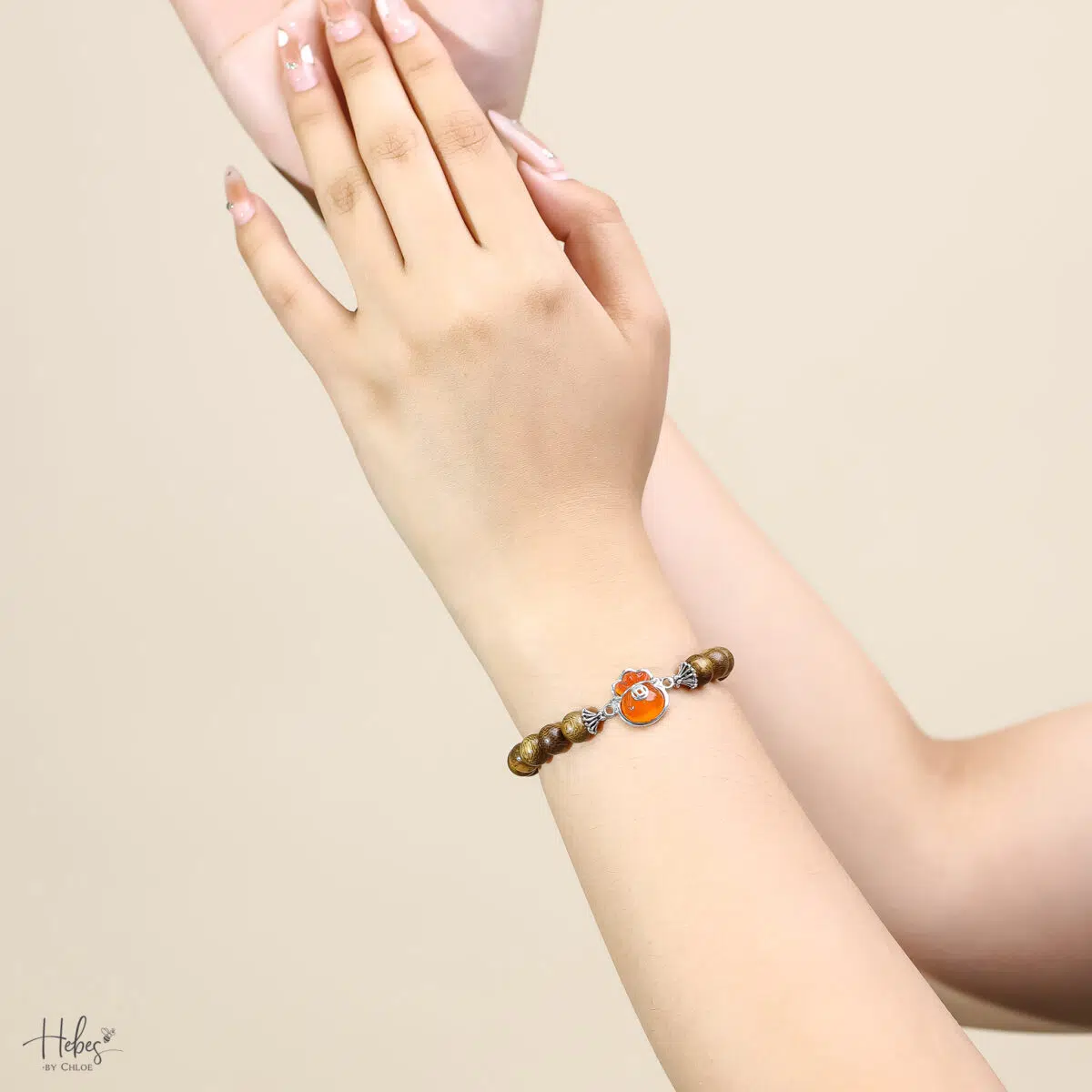 Vietnamese Agarwood Red Agate Fortune Pouch Charm Bracelet HC2894