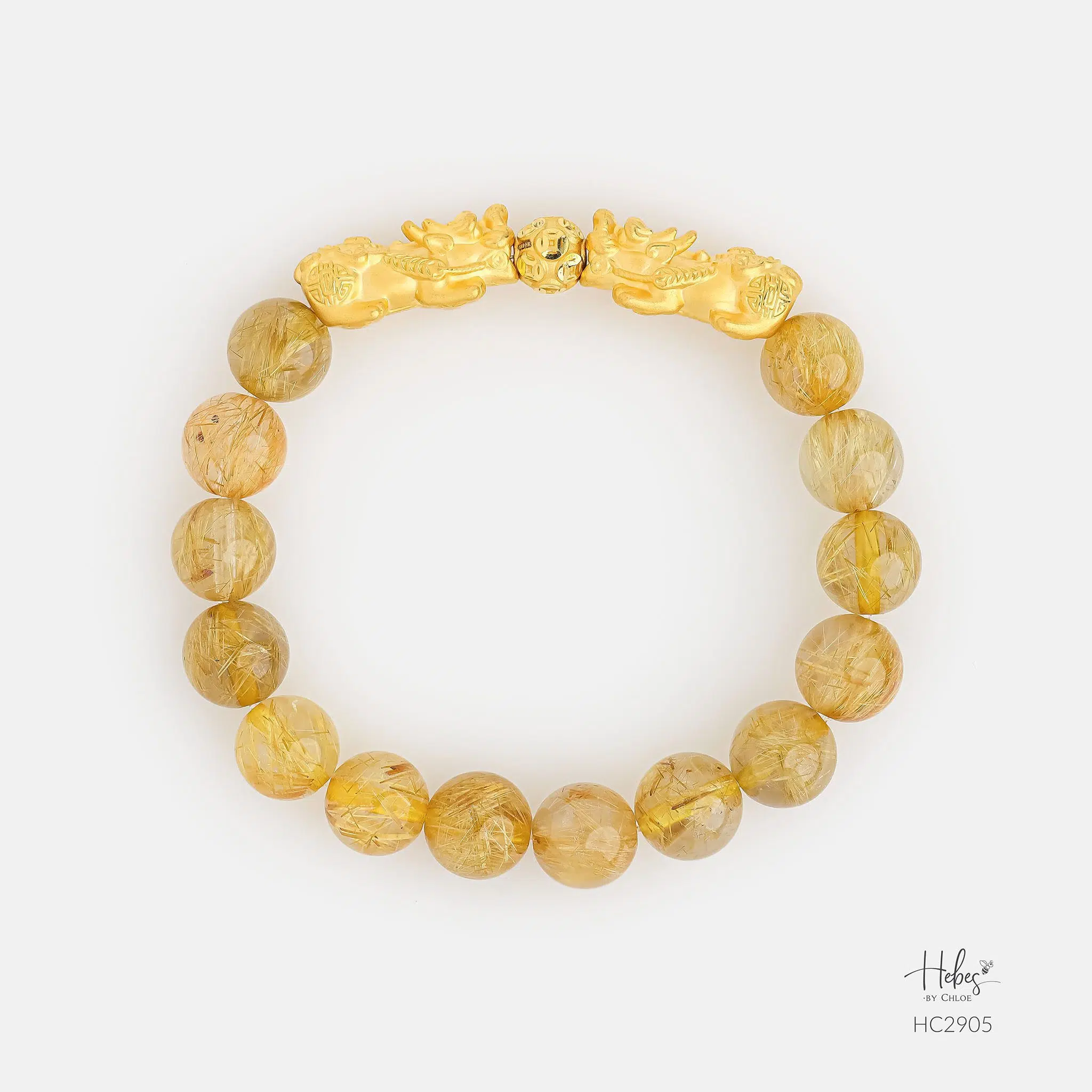 Hebes Gold Rutilated Quartz Bracelet HC2905