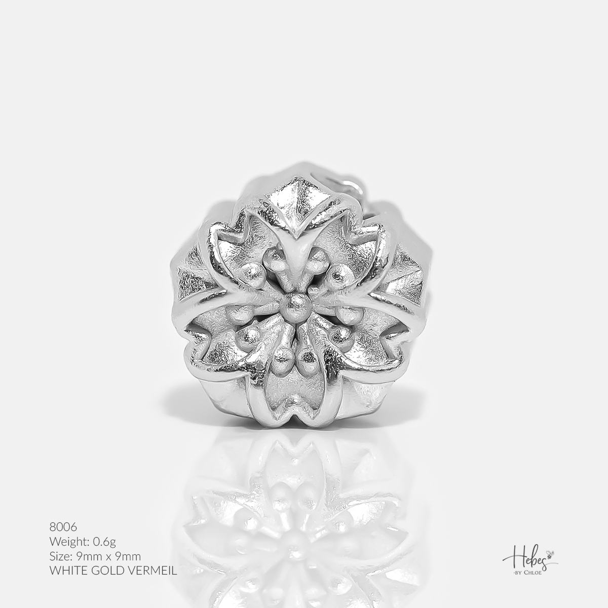 Hebes Vermeil Charm Flower 8006 Healing Crystal Bracelets