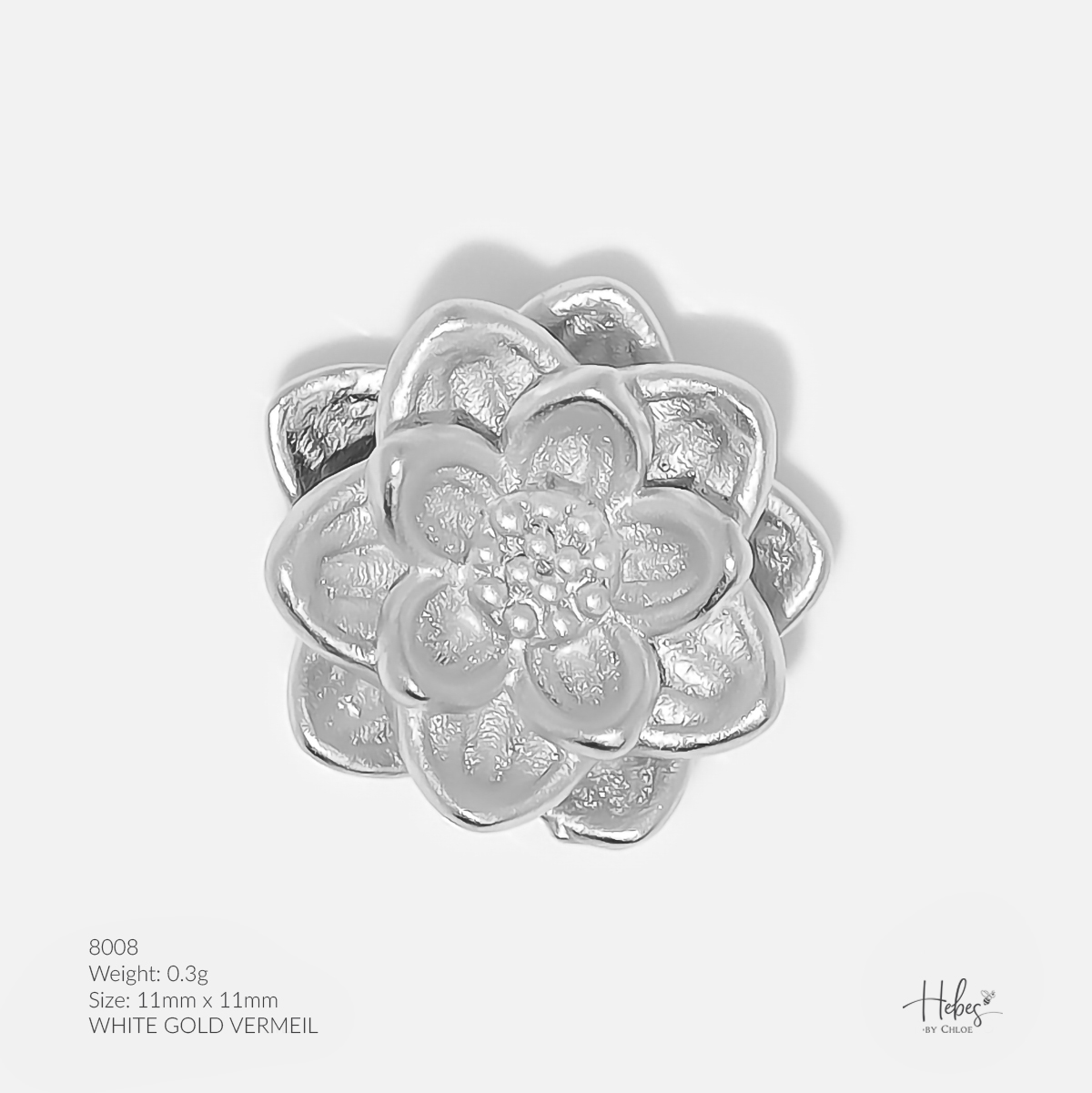 Hebes Vermeil Charm Lotus 8008 Healing Crystal Bracelets