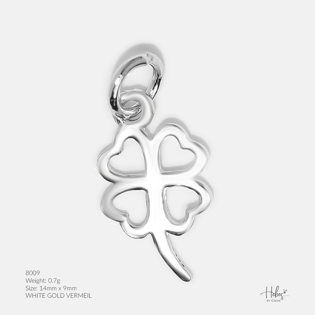 Hebes Vermeil Charm Four Leaves Clover 8009 Healing Crystal Bracelets