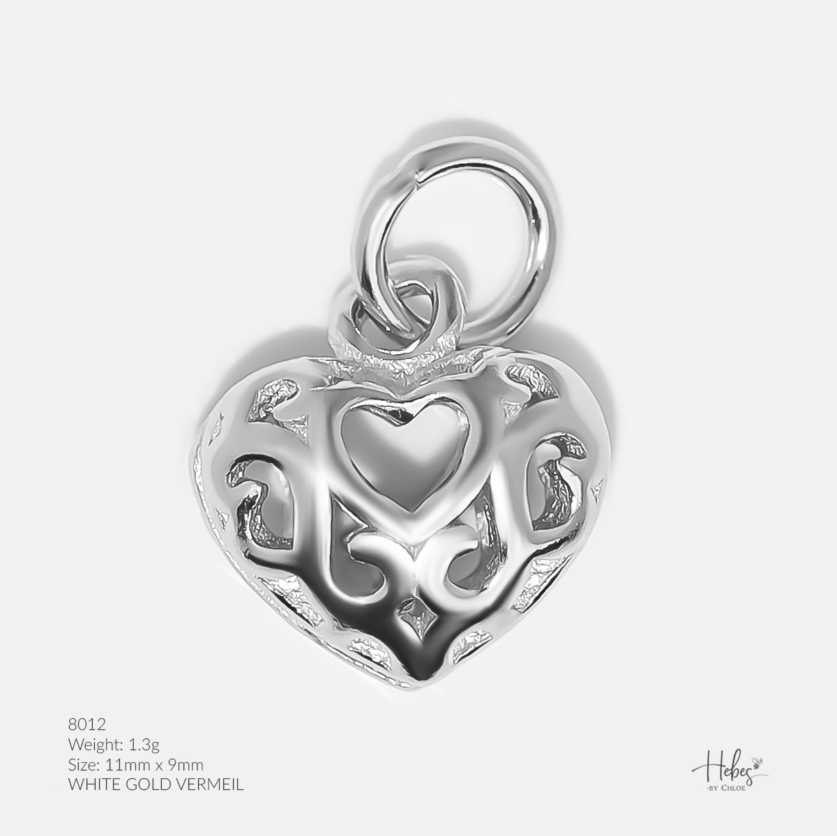 Hebes Vermeil Charm Heart 8012 Healing Crystal Bracelets