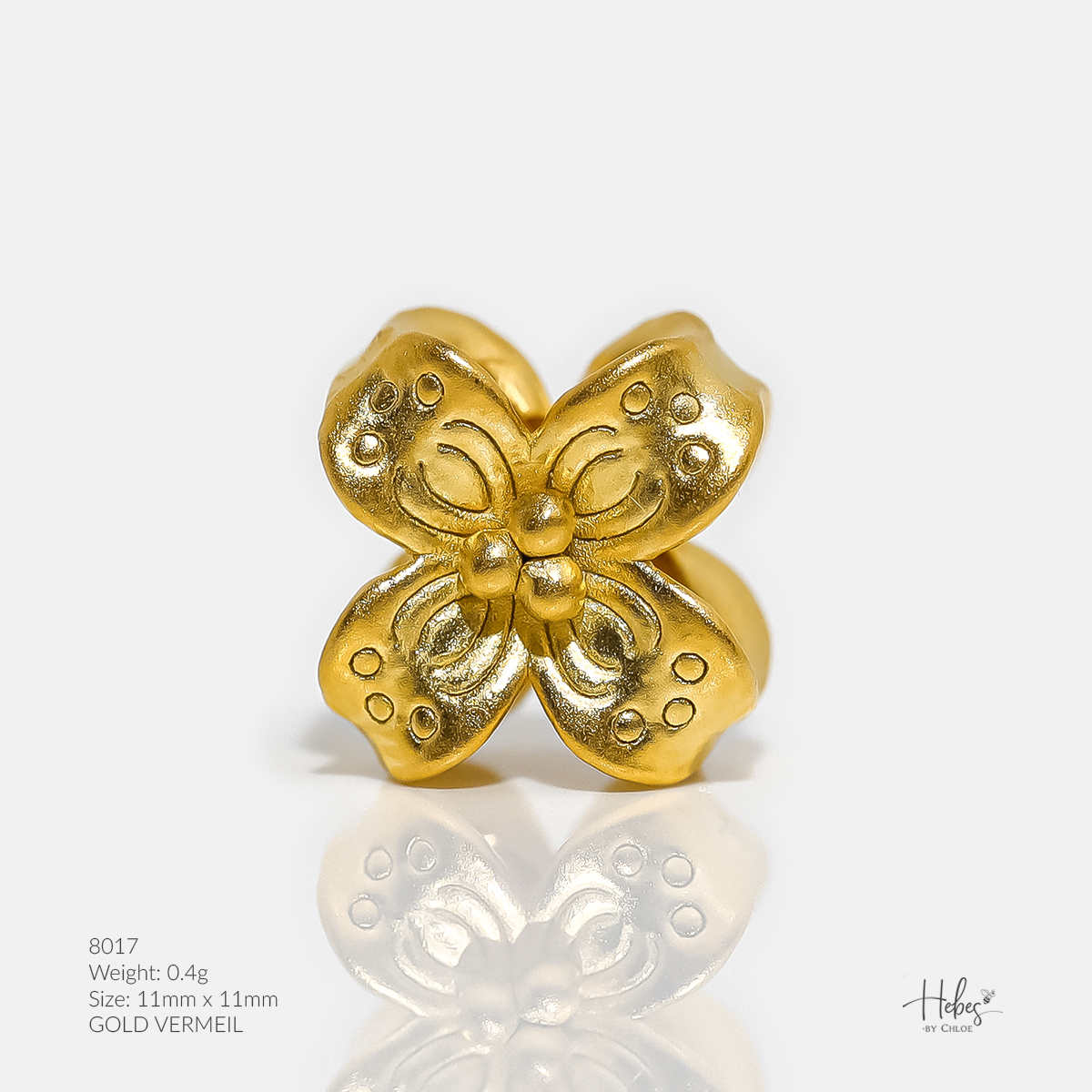 Hebes Vermeil Charm Flower bow 8017 Healing Crystal Bracelets