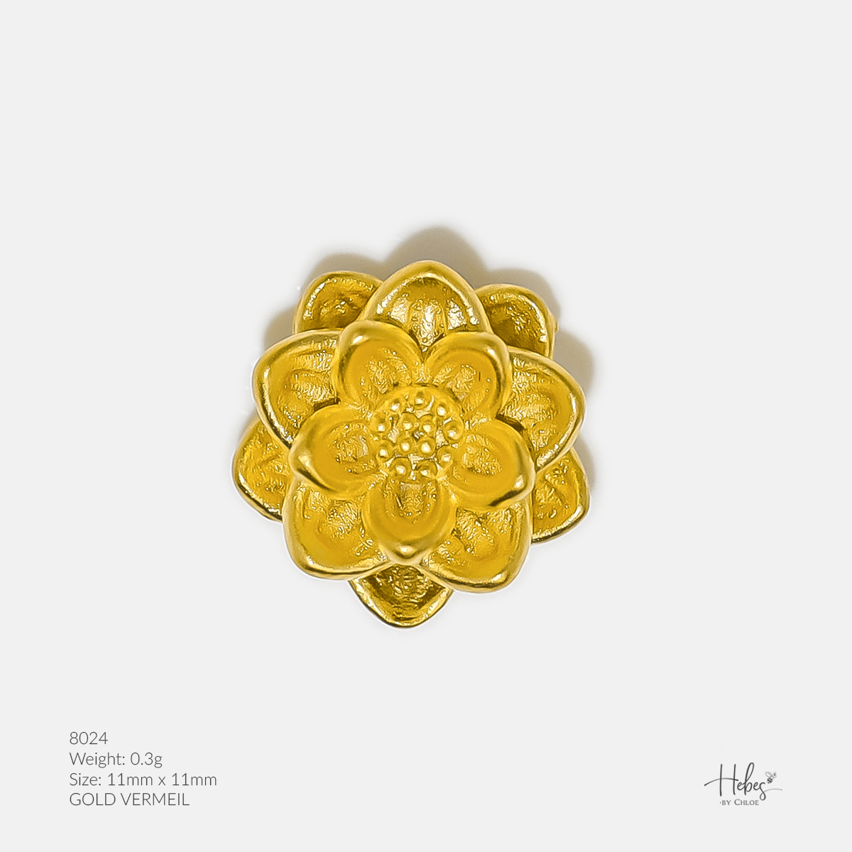 Hebes Vermeil Charm Lotus 8024 Healing Crystal Bracelets