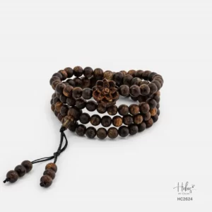 Indonesian-Agarwood-Bracelet-108-Beads-with-Lotus-Agarwood-Charm